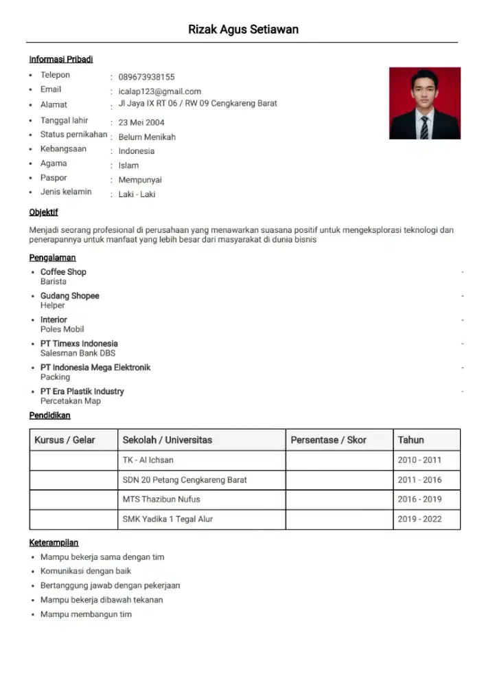 Mencari pekerjaan