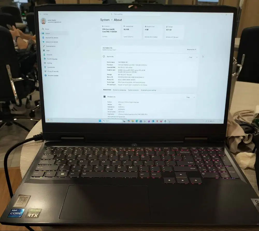 Lenovo IdeaPad Gaming 3 15IAH7 - Core i7 Gen 12 RTX 3050 4GB