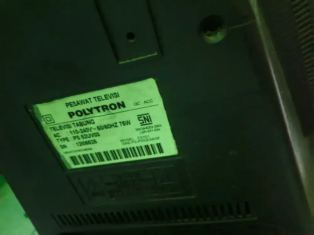 tv Polytron satu set sama set top box
