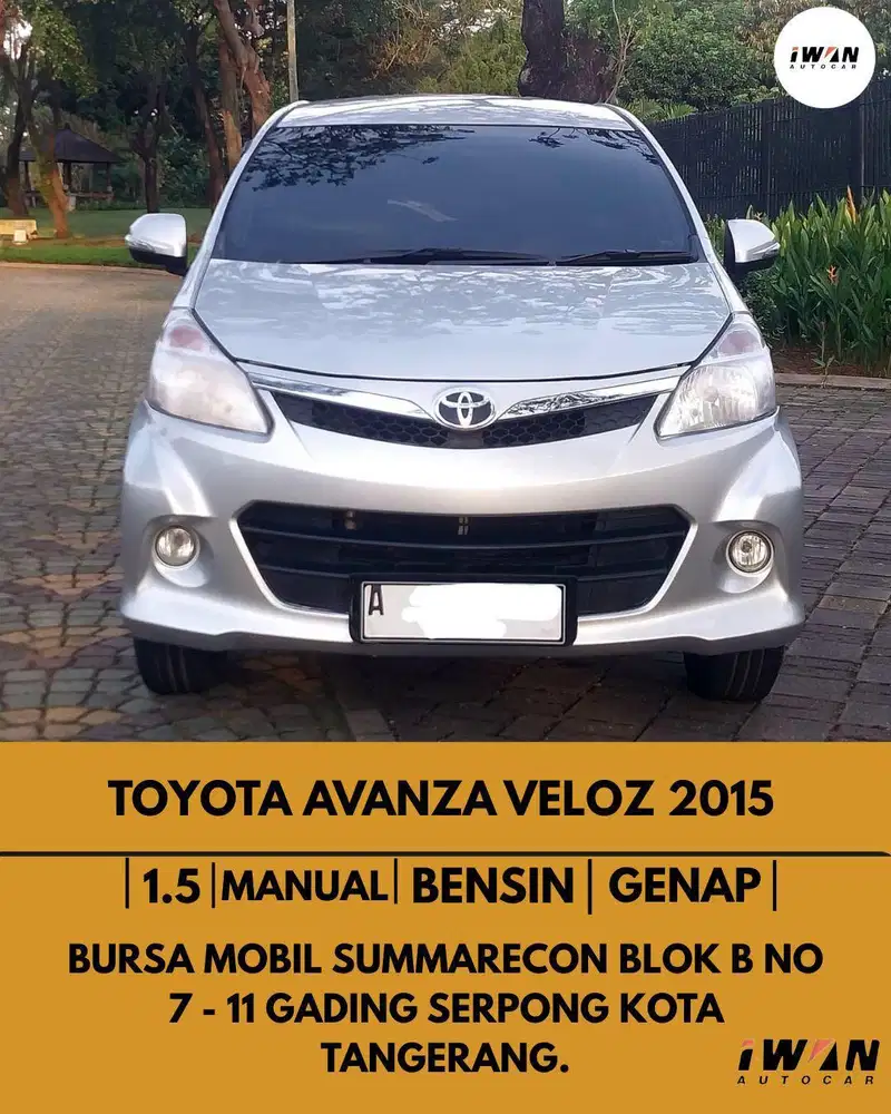 TOYOTA AVANZA VELOZ 1.5 BENSIN MT 2015