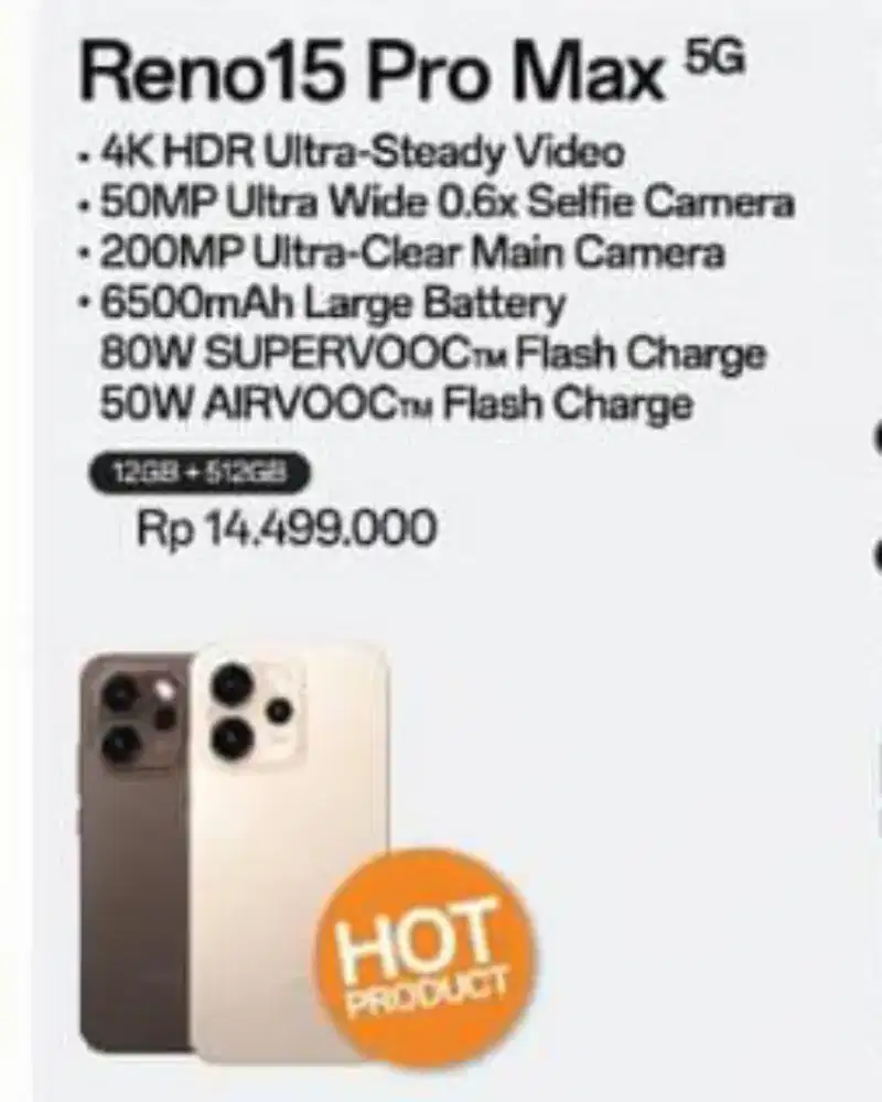 OPPO RENO 15 pro max 5g 12/512 GB