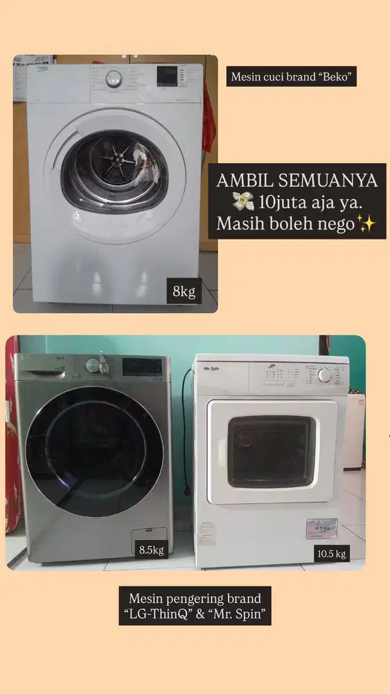 Jual Cepat Paket Mesin Cuci Loundry 10jt gratis keranjang loundry