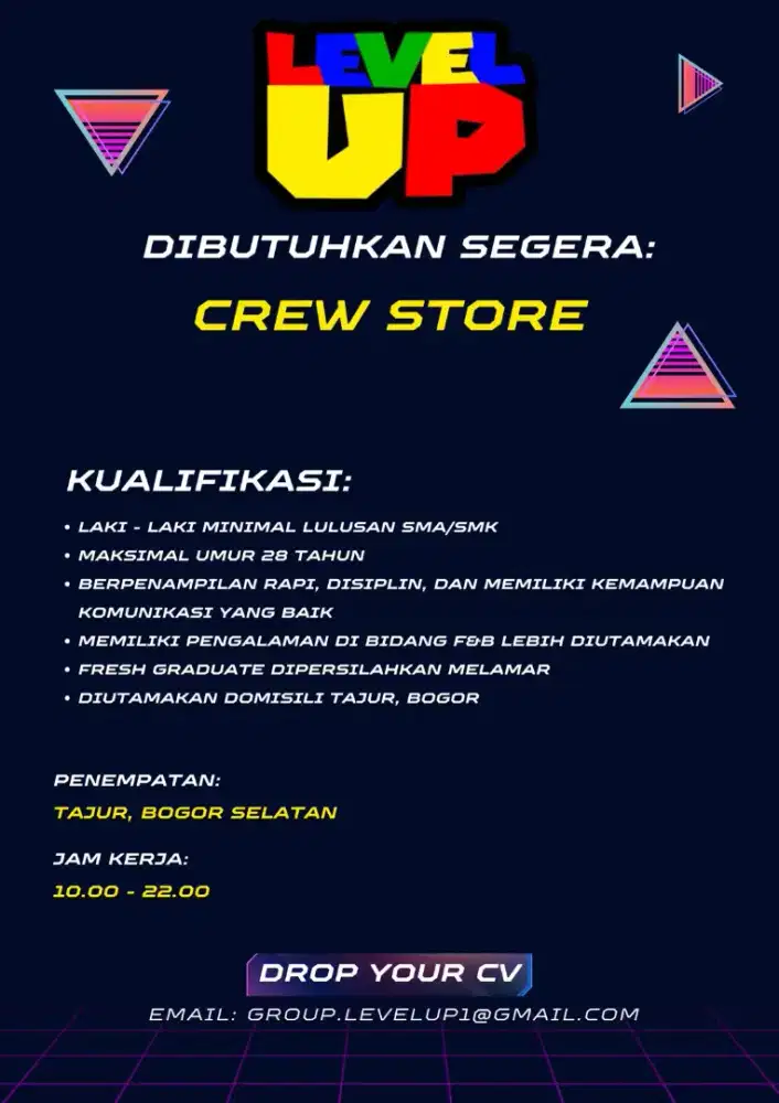 LOWONGAN KERJA CREW STORE
