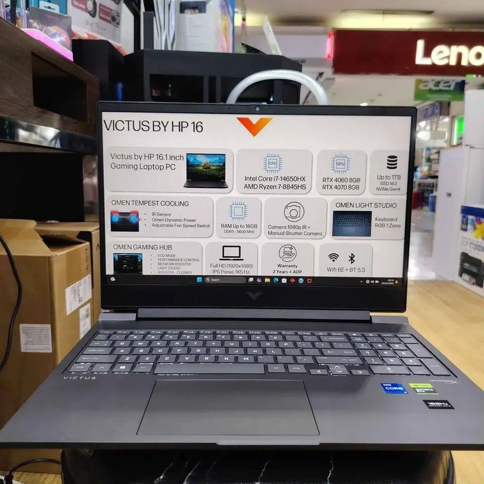 HP Victus 16 R1218TX [  i7 14650HX-16GB-/1TB-16.1-RTX4070-W11+OHS2024]