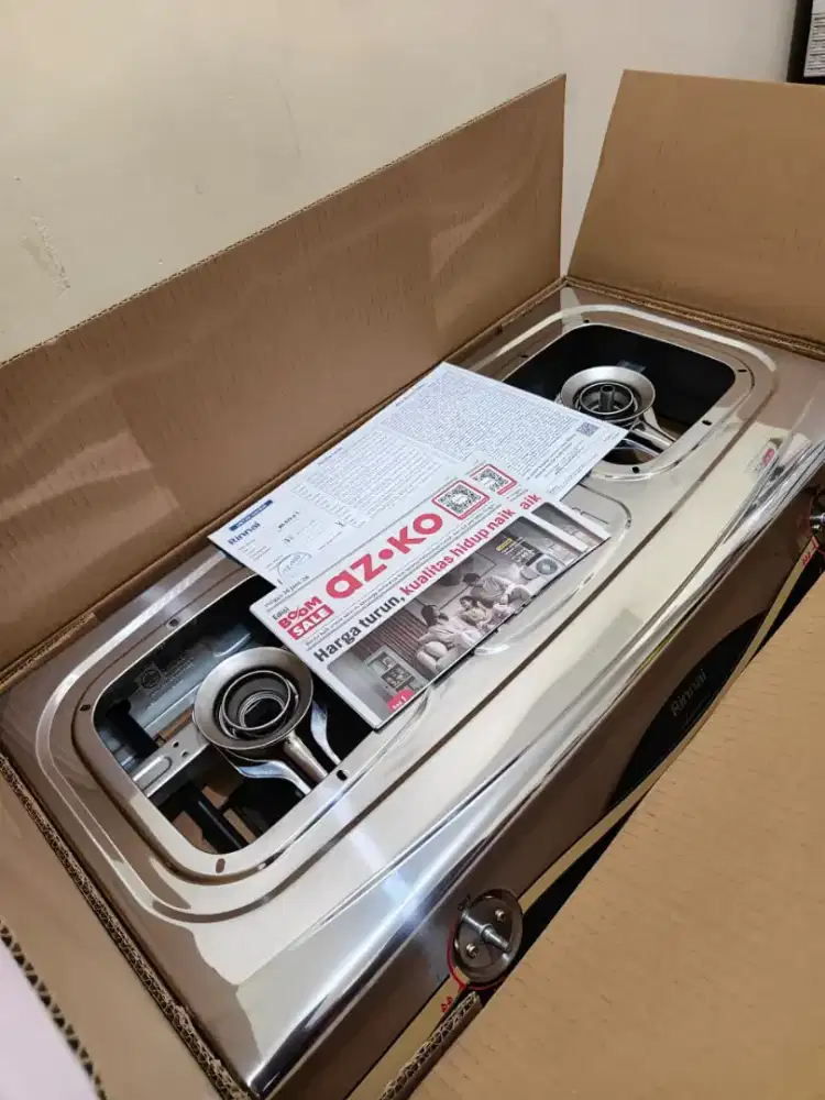 DIJUAL KOMPOR GAS RINNAI RI-522A 2 TUNGKU STAINLESS STEEL