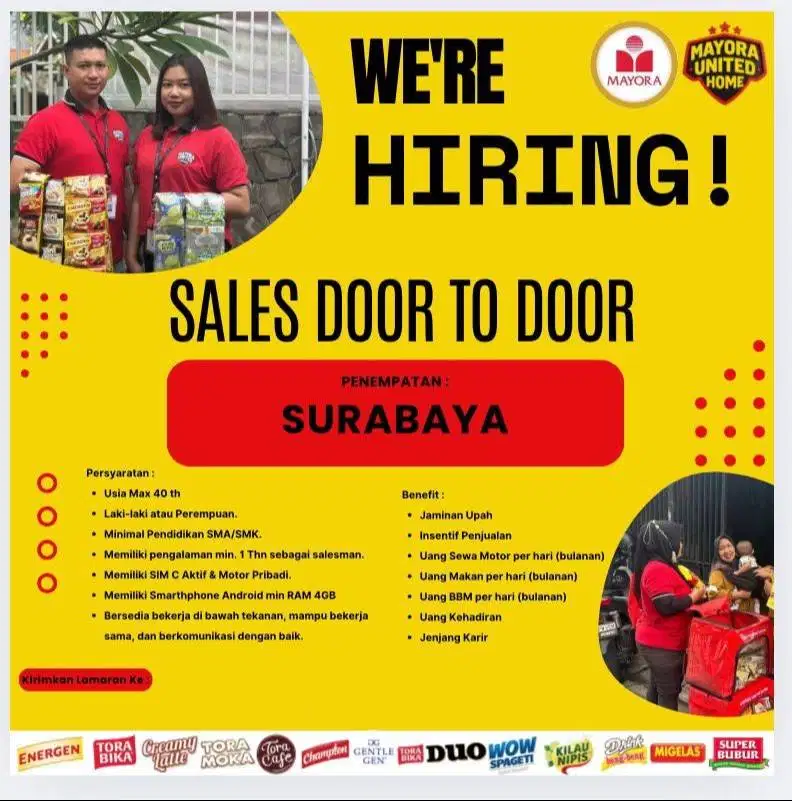 Lowongan Sales Door to Door Mayora United Home
