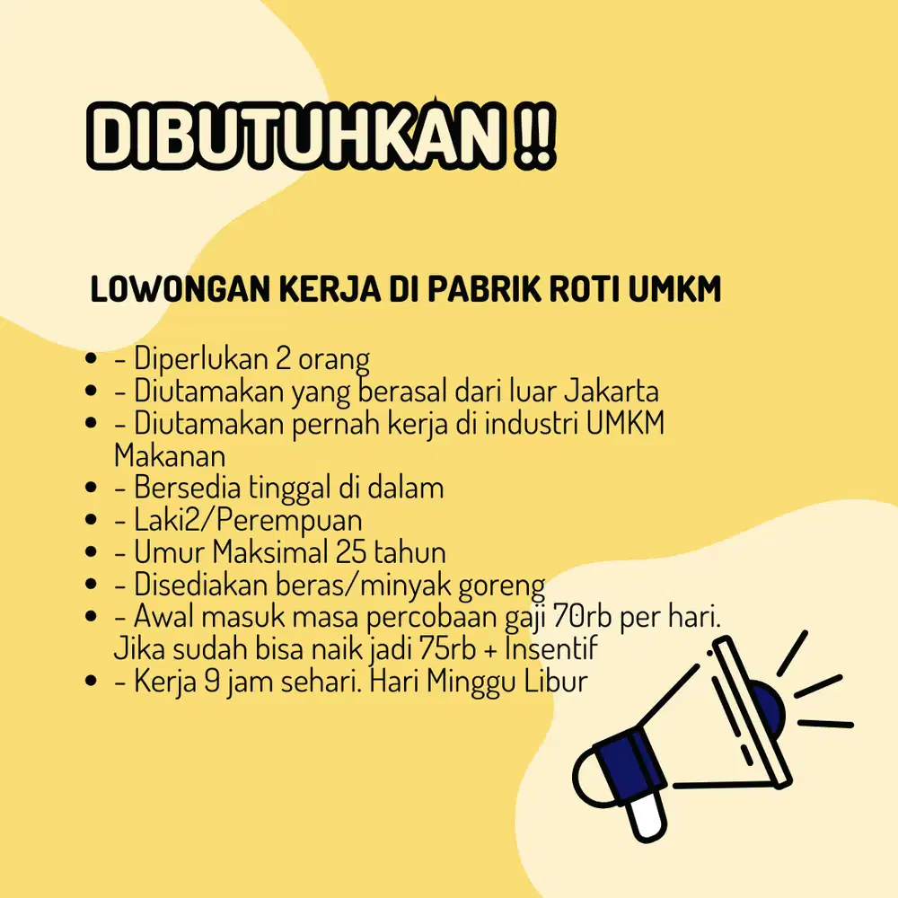 Lowongan Kerja di Pabrik Roti UMKM