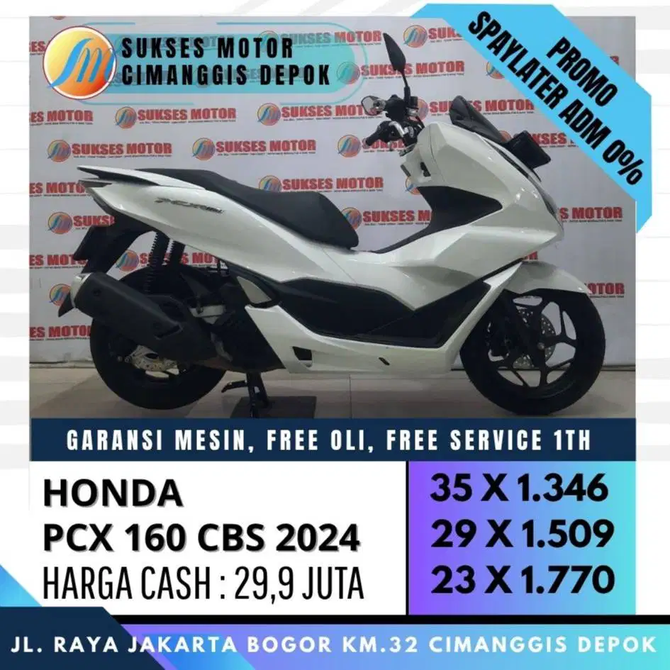NEW PCX 160 CBS 2024 PUTIH MULUS KREDIT SYARAT KTP KK