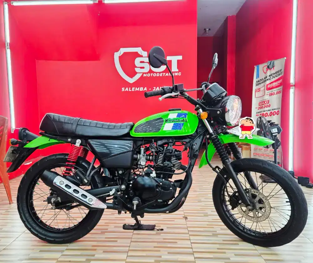 JualCpt90%LikeNew PjkJan27 KM19Rb KAWASAKI W175TR 2023 HIJAU W175 TR