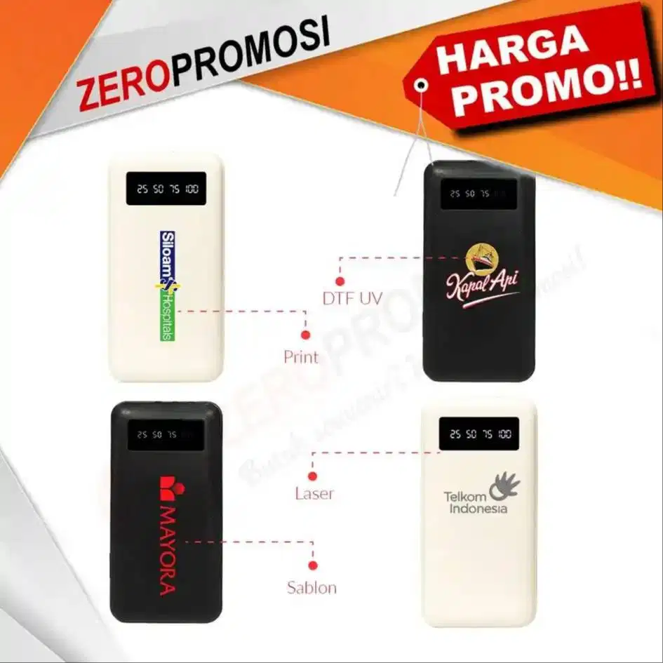 Powerbank Promosi Premium P100PL34B Custom Logo
