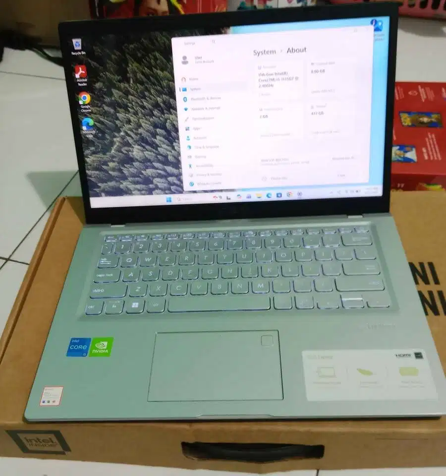 Laptop Asus x415ep core i5 gen11 NVIDIA Ram 8gb ssd 256gb 14 inch FHD
