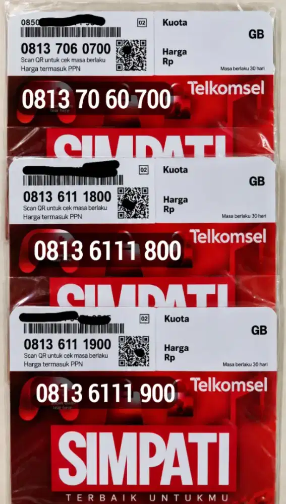 Kartu Perdana Telkomsel Simpati 11 Digit Nomor Cantik Rapi