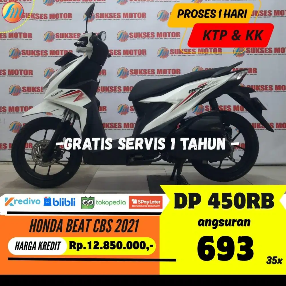 DP 450RIBU HONDA BEAT CBS 2021 ANGSURAN SANGAT RENDAH BERGARANSI