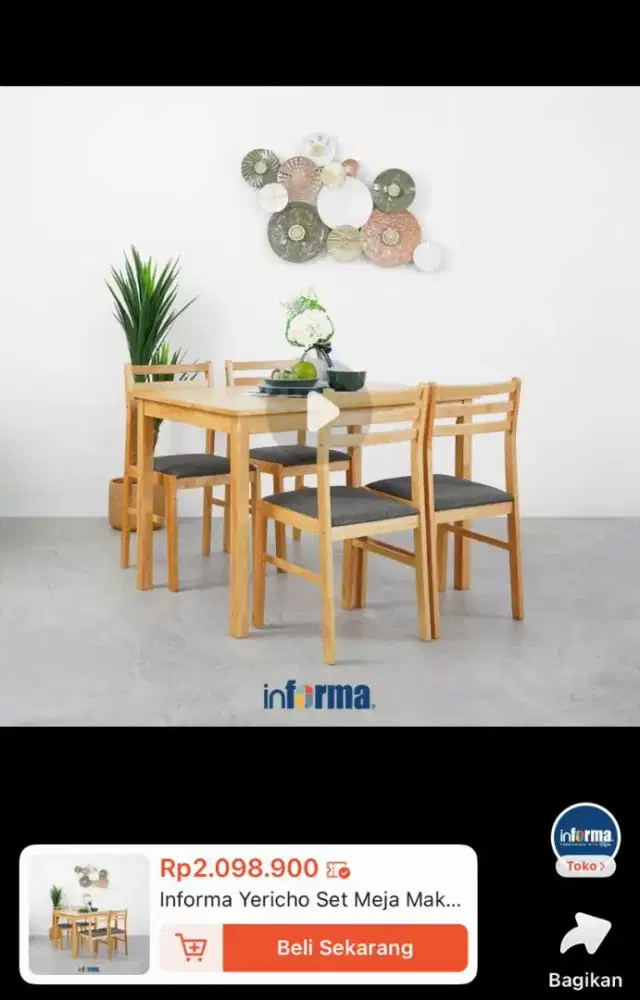 Meja makan bekas merk informa