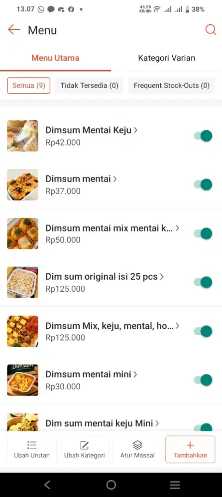 Dimsum fresh/frozen