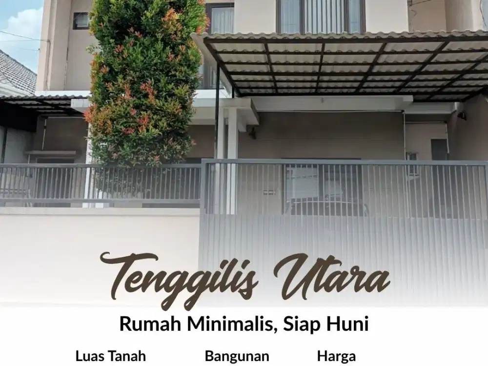 Rumah Tenggilis Utara, Minimalis, Siap Huni