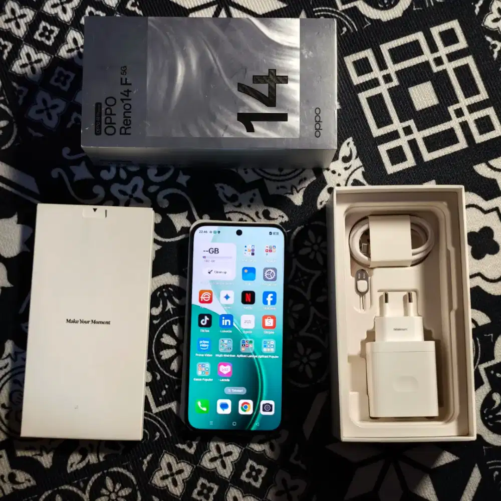 Oppo Reno 14f 8/256GB Resmi Fullset