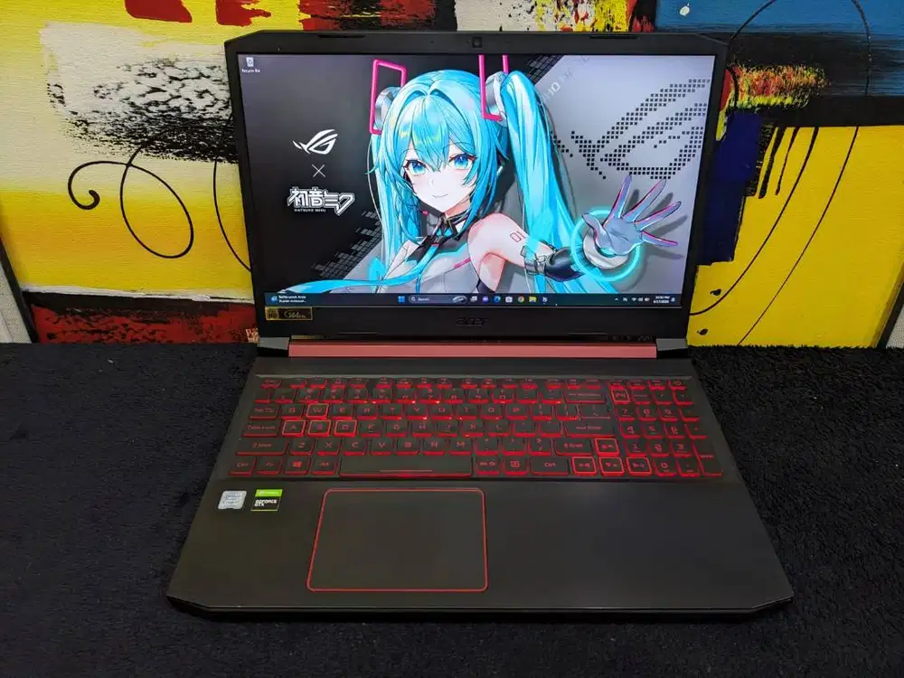 Laptop Gaming Acer Nitro 5 Core i7 Gen 9 8/256 GTX 1660Ti Siap Pakai