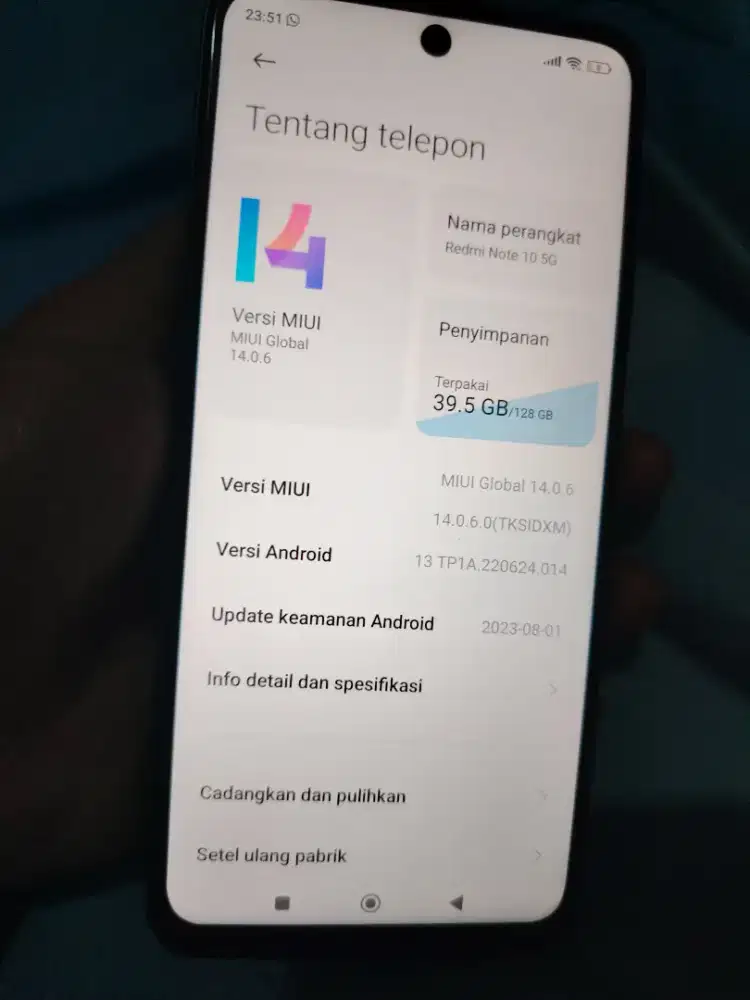 redmi note 10 5G ram 8/128gb