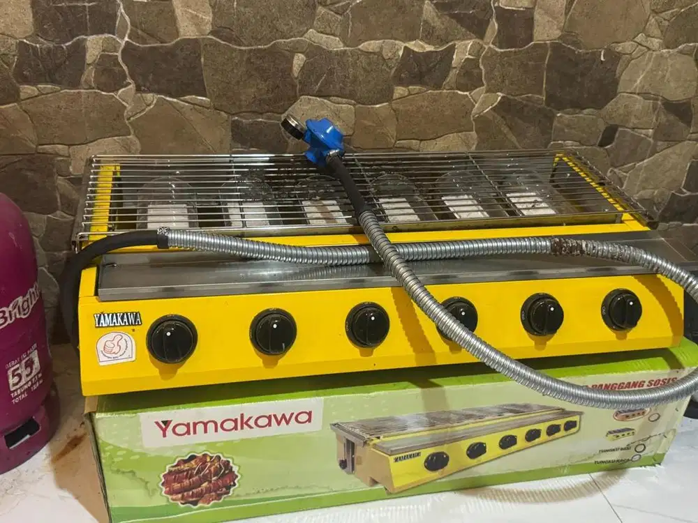 Bakaran Panggangan Kompor sate 6 Tungku Gas Roaster sosis BBQ AYAM