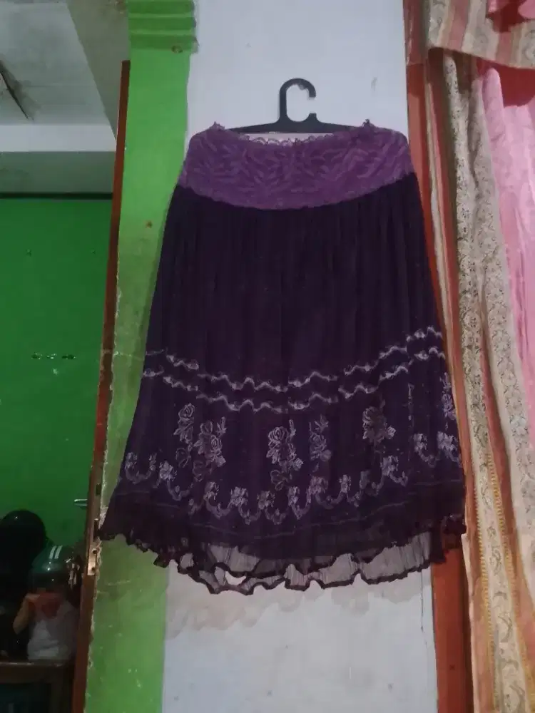 rok wanita pinggang karet