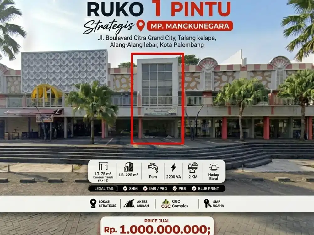 Dijual Ruko 1 pintu