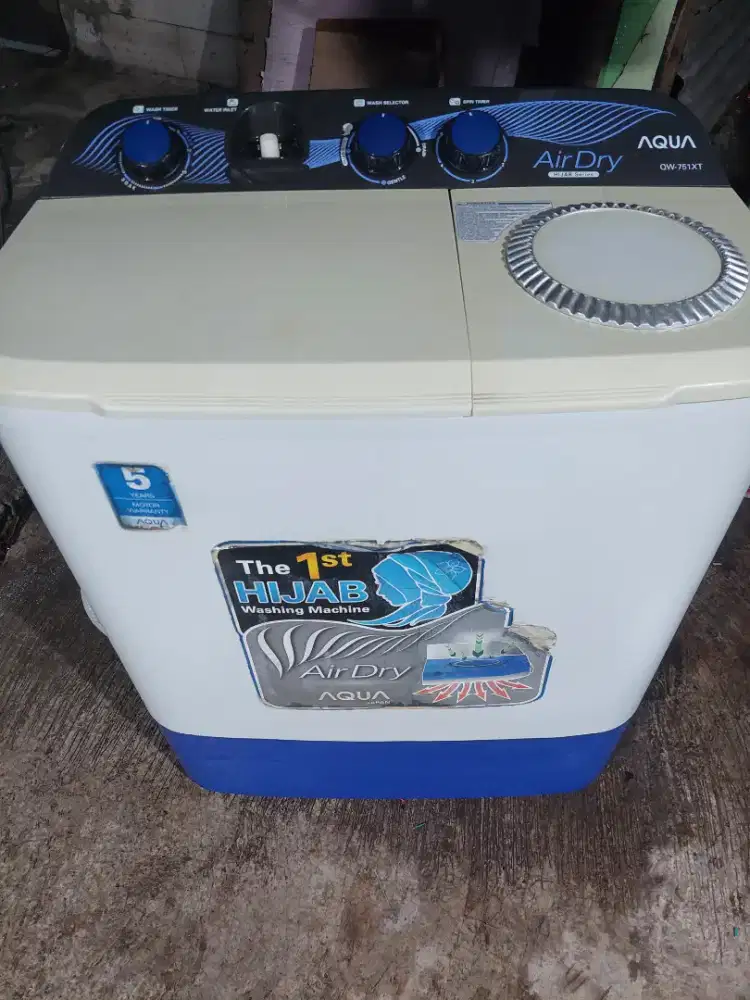 Mesin Cuci Aqua kapasitas 7,5kg Normal semua mesin Ori