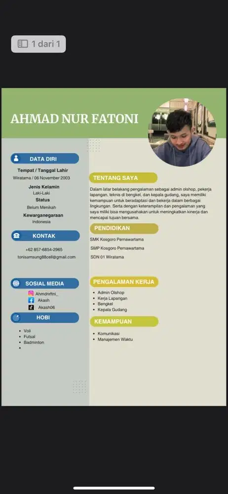 Infokan loker kepada saya