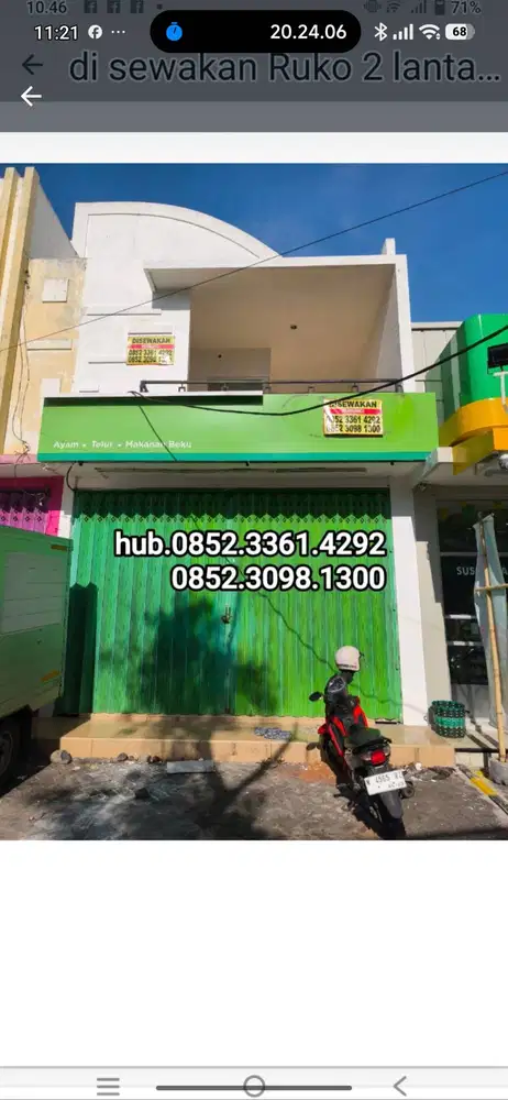 Sewa Ruko Strategis Jl. Cokroaminoto Probolinggo | Siap Usaha | Mulai