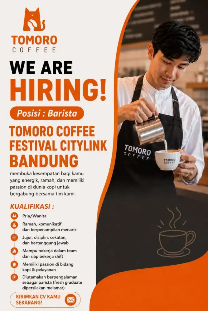 Lowongan pekerjaan barista TOMORO