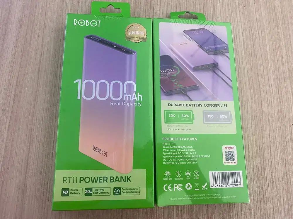 powerbank robot rt11 purple