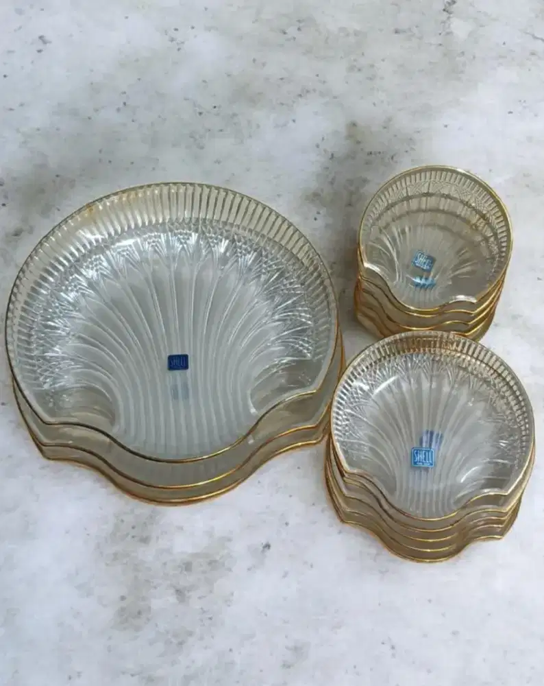 1 set Toyo Shell Japan wadah saji kaca