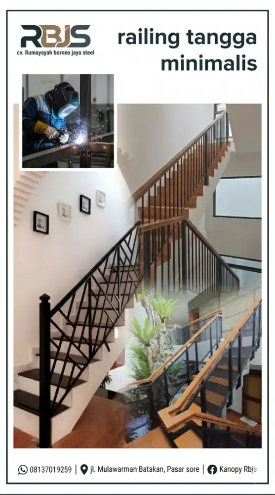 Railing tangga motif