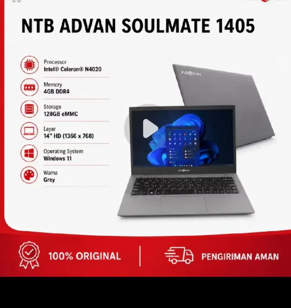 Laptop Advan Soulmate 1405