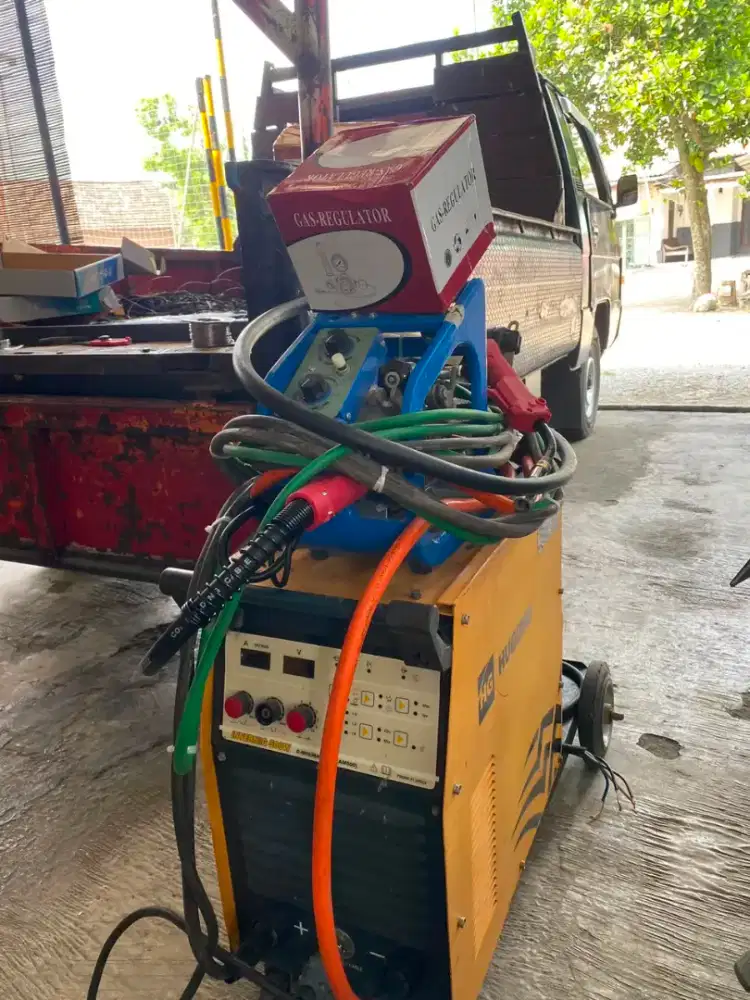 MESIN LAS BEKAS MIG CO2 500A HUGONG SECOND 3 PHASE LISTRIK IGBT DC