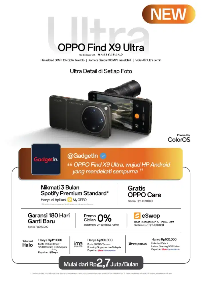 Oppo New find x9 ultra garansi resmi