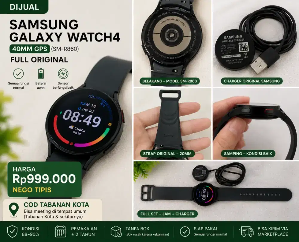 Samsung Galaxy Watch4 40mm GPS (SM-R860) Full Original