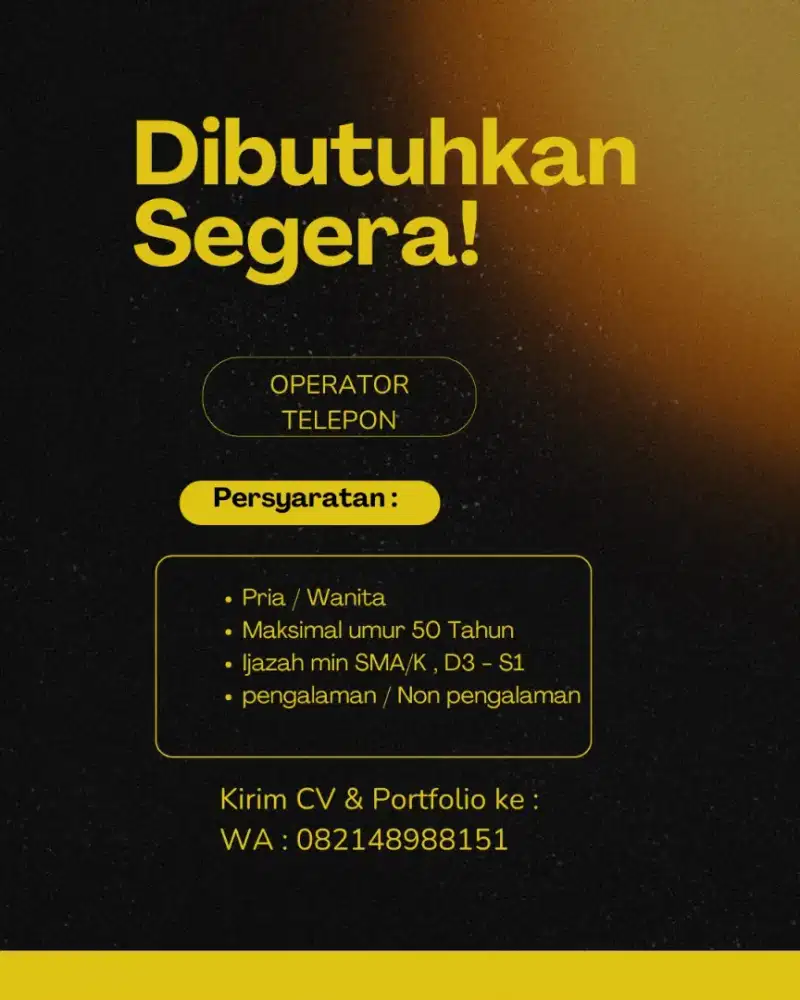 LOWONGAN KERJA JABODETABEK