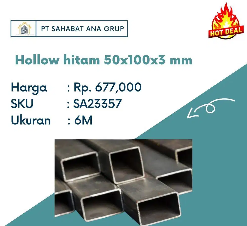 Hollow Hitam 50x100x3mm