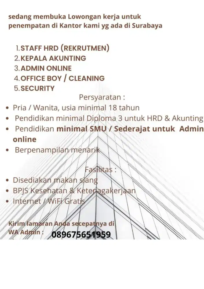 LOWONGAN BUSSINES CONSULTANT