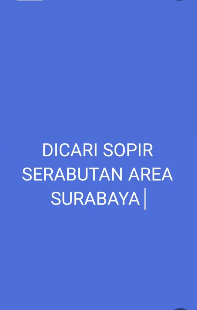 Dicari sopir serabutan freelance panggilan