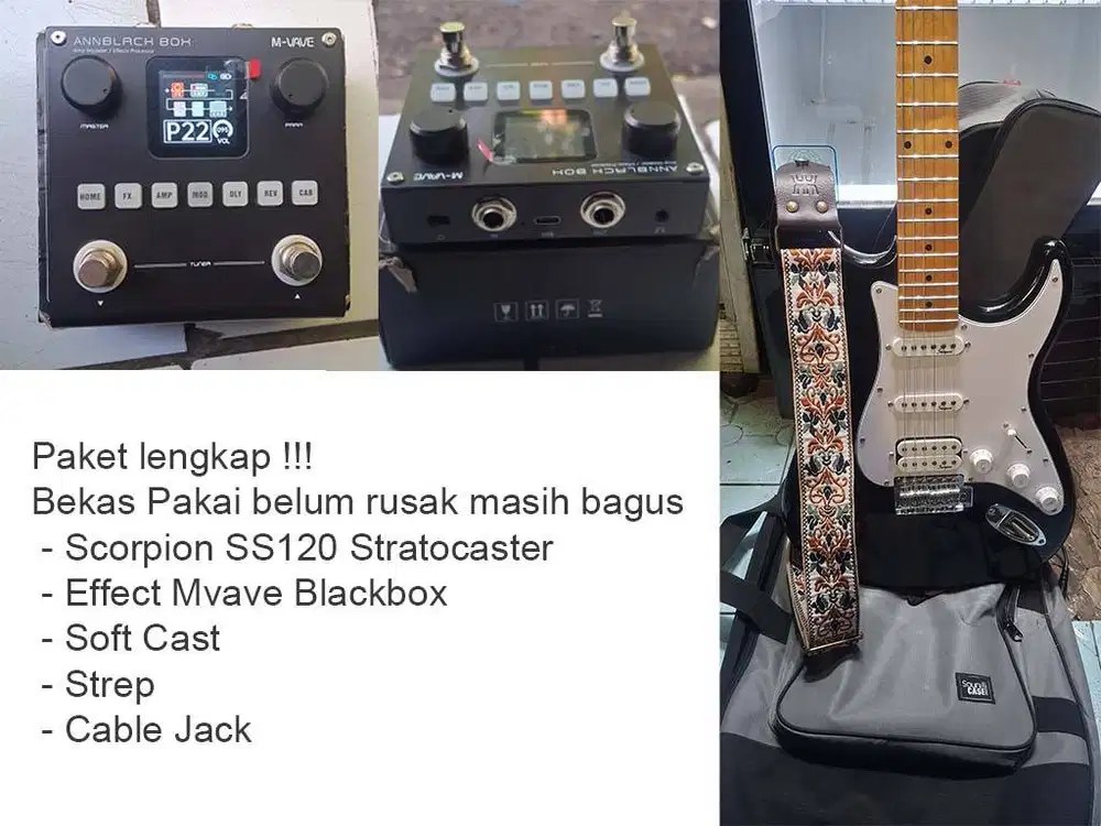 Gitar Electric Scorpion SS120 Stratocaster + Effect Blackbox