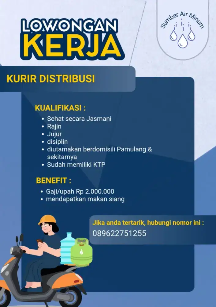MENCARI KURIR GALON DAN GAS DOMISILI PAMULANG