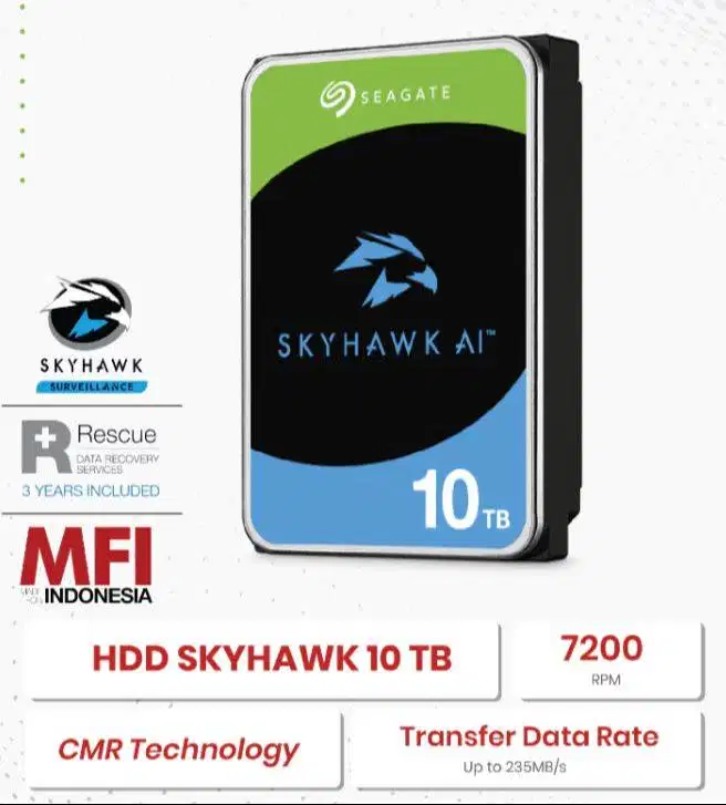 Hardisk Skyhawk 10TB HDD For Surveillance CCTV