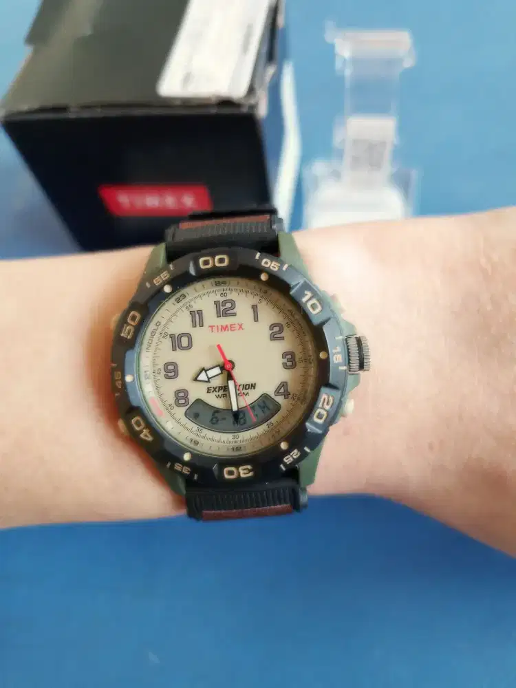 Timex T45181 Expedition Trails Military Dial Analog Fullset Original