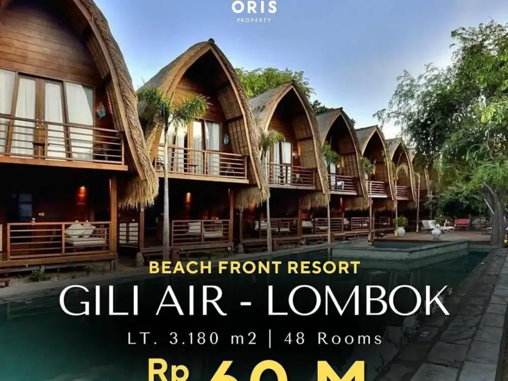 For Sale Beachrfont Resort White Sand Beach & Occupancy 90 % - Gili Air