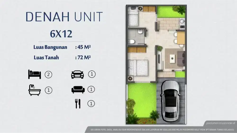 Dikontrakan rumah di Podomoro River View Cimanggis