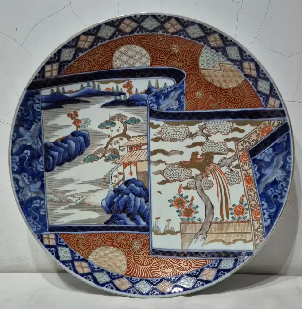 piring keramik imari jepang warna tua antik