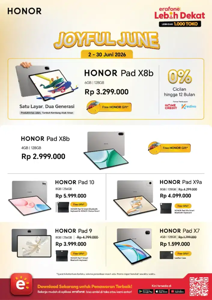 Tablet Honor Bisa cicilan 0%
