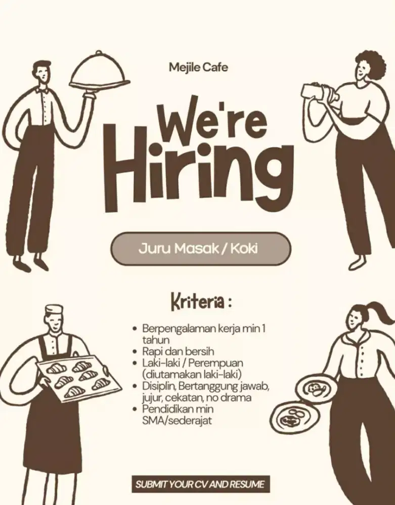 dicari koki masak